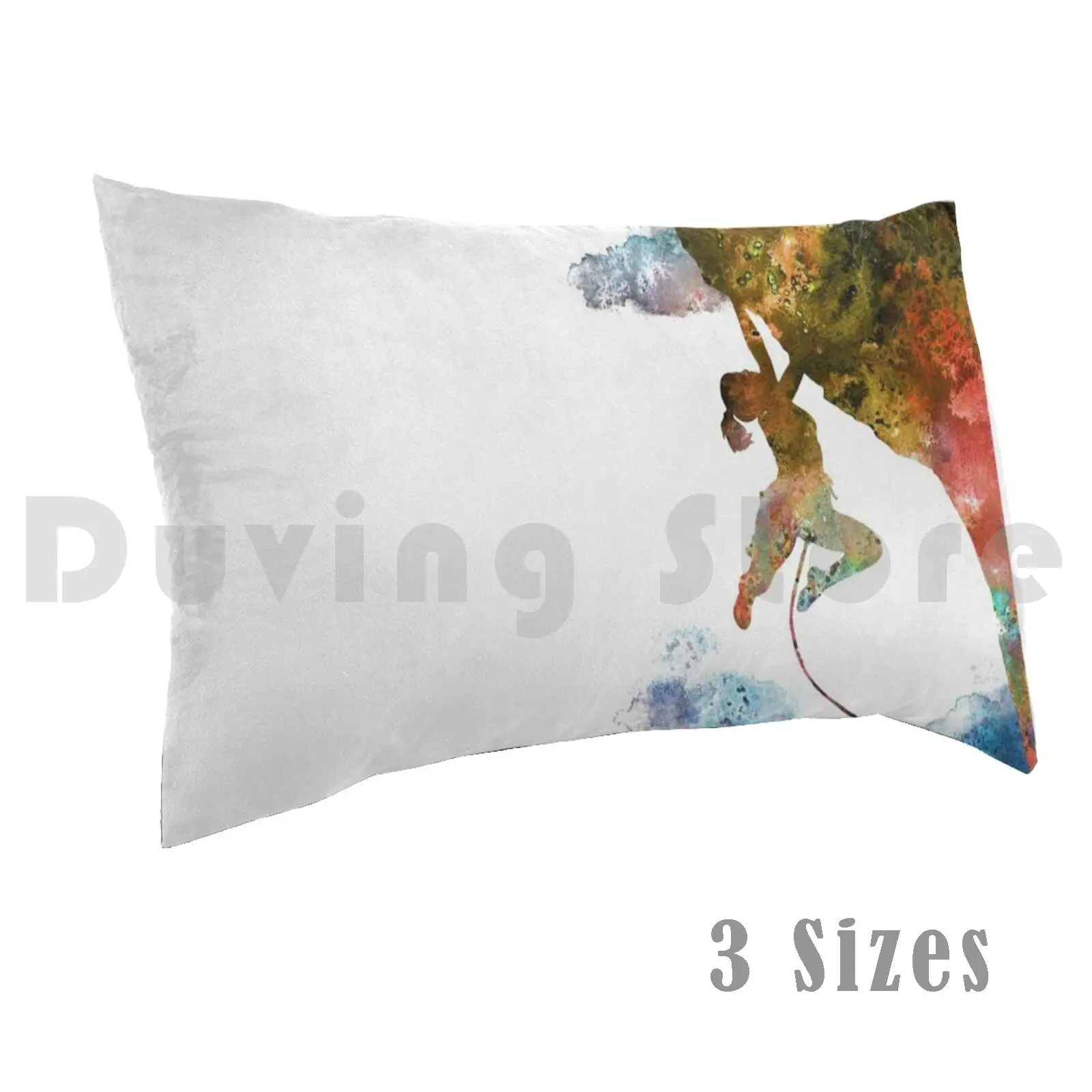 Rock Climbing Extreme Sport Woman , Climbing Woman , Climber Pillow case Climbing Extreme Sport Woman