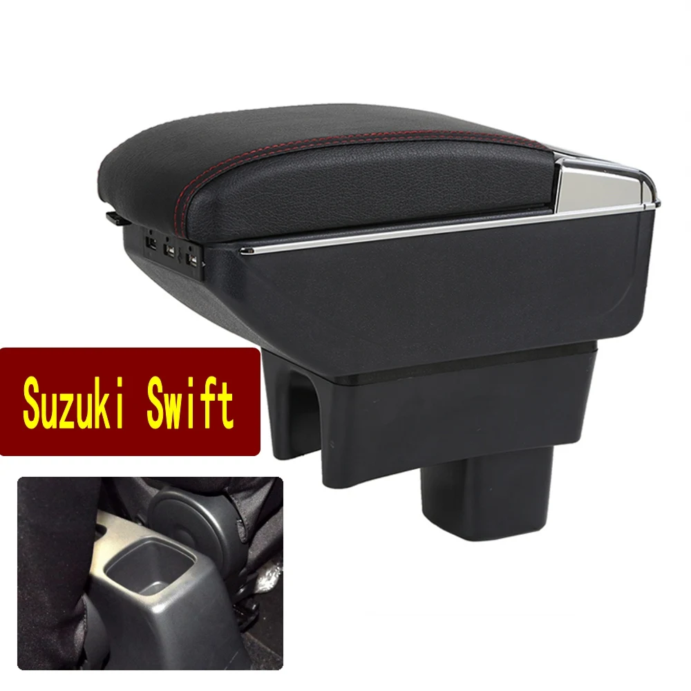 Arm Rest Suzuki Maruti DZire Swift Armrest Box Center Console Central Store Content Storage with Cup Holder Ashtray USB Interfac