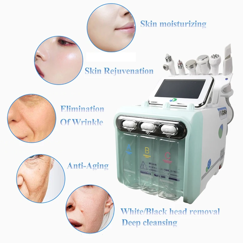 Advanced Version 6 in 1 Hydrogen Oxygen Small Bubble Beauty Machine, Deep Cleaning Skin Rejuvenation Moisturizing Instrument