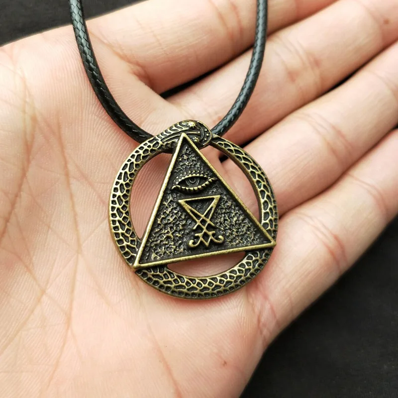 Man Talisman Sigil Of Lucife Satanic Sigil Of Baphomet Pagan Satan Male Necklace Witch Witchcraft Jewelry