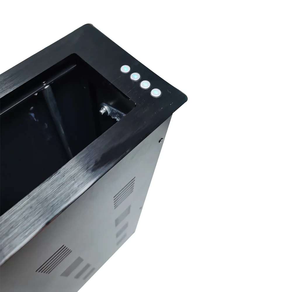 Mesa de conferência escondida inteligente anti-pitada mão levantador automático embutido monitor lcd elevador mesa com controle remoto sem fio