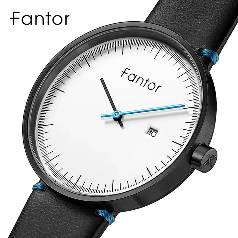 Fantor Men\'s Minimalist Ultra Thin Watches Man Casual Brand Leather Watch Fashion Simple Male Quartz Wristwatch Date Male Clock