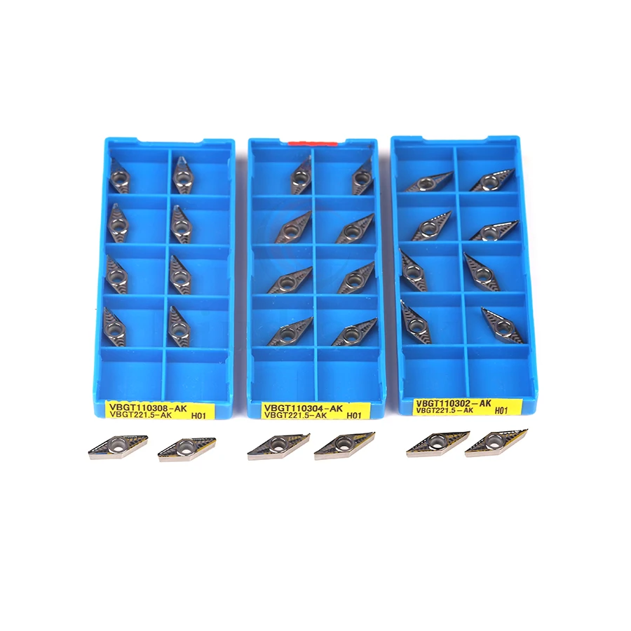 VCGT110304 AK H01 VBGT110308 AK H01 CNC Lathe Tool Carbide Insert Wear-resistant Internal Turning Insert For aluminum processing