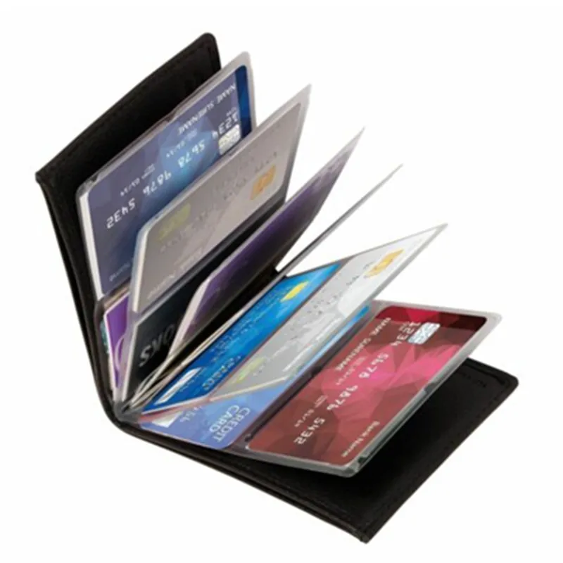 2pcs Women Men Wonder Slim RFID Wallet Black Leather Purse Premium Product Card Package Short wallet Portomonee