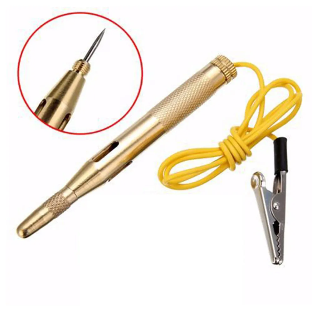 Silver Auto Car Light Circuit Tester Lamp Voltage DC 6V 12V 24V Copper Test Pen Detector Probe Light System Test Probe Lamp