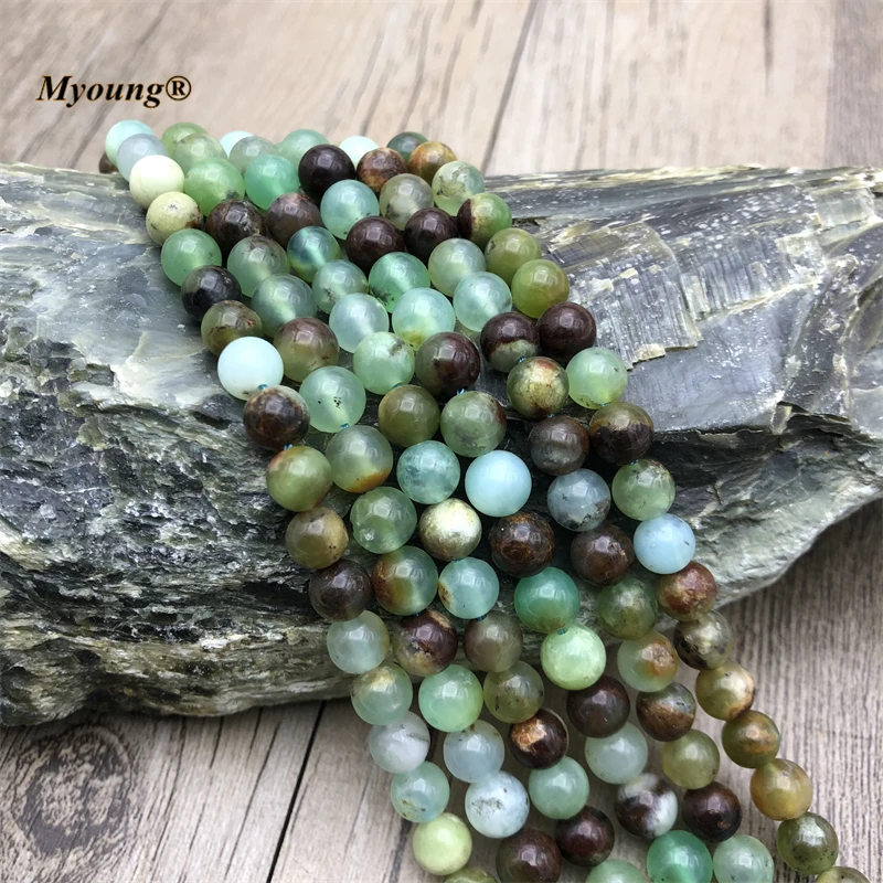 

A Quality Australia Chrysoprase Jades Stone Round Loose Beads 6 8 10 MM Pick Size For DIY Jewelry Making MY210506