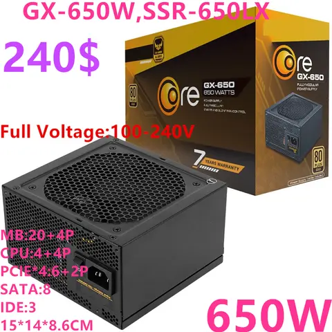 Nowy Oryginalny Zasilacz PSU SeaSonic 80plus Gold 550W 650W CORE GX-550 SSR-550LX CORE GX-650 SSR-650LX