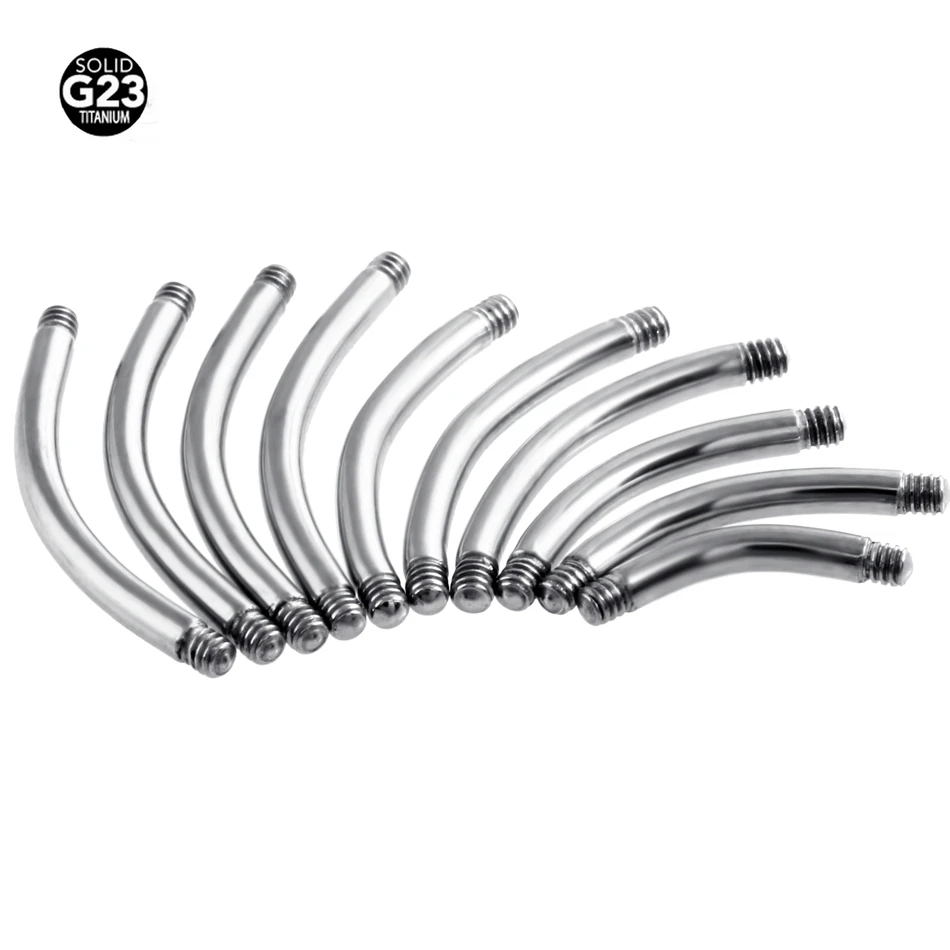 10Pcs/50Pcs G23 Titanium Curved Bar Parts Screw Barbell For Eyebrow Navel Piercing Body Jewelry Parts Piercing Accessories