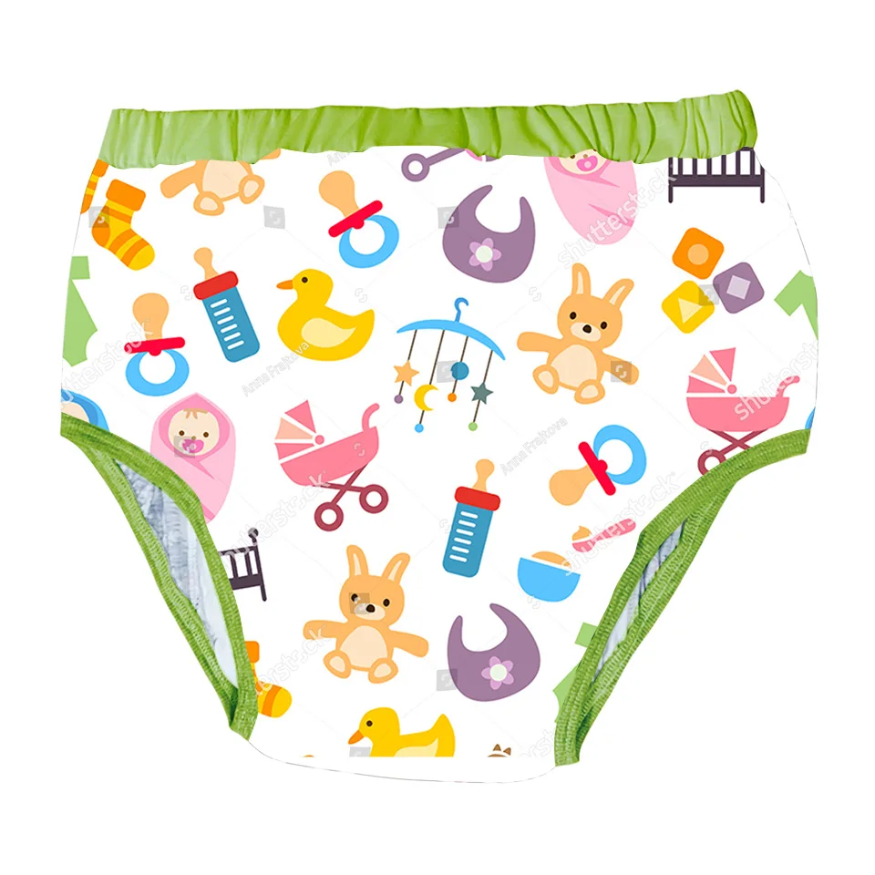 Adult printed little pacifier toy trainning pants/Adult baby brief with padding inside/ trainning pants/adult trainning pant