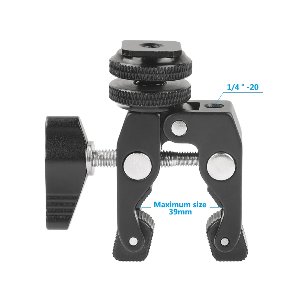 Kayulin Super Crab Clamp With 1/4  3/8 Inch Thread Holes & Shoe Mount Adapter With 3/8