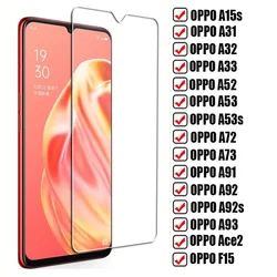 Vidrio templado para OPPO A11, A15s, A31, A32, A33, A52, A53, 4G, 5G, A53s, A72, A73, A91, A92, A92s, A93, Ace2, F15, F17 Pro, película protectora de pantalla