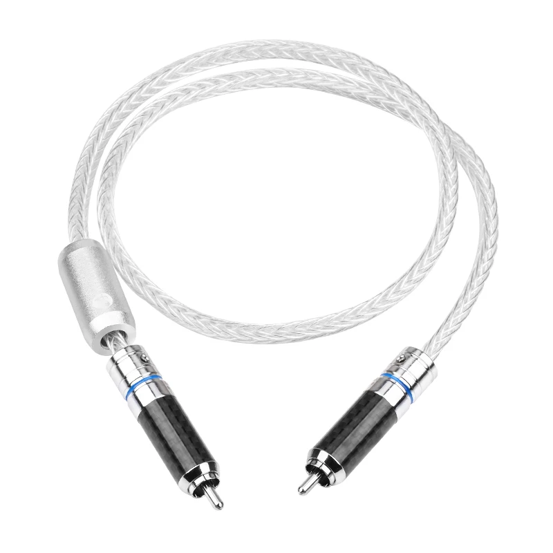 HIFI single crystal silver coaxial cable HiFi pure single crystal silver RCA75 ohm digital COAXIAL subwoofer cable