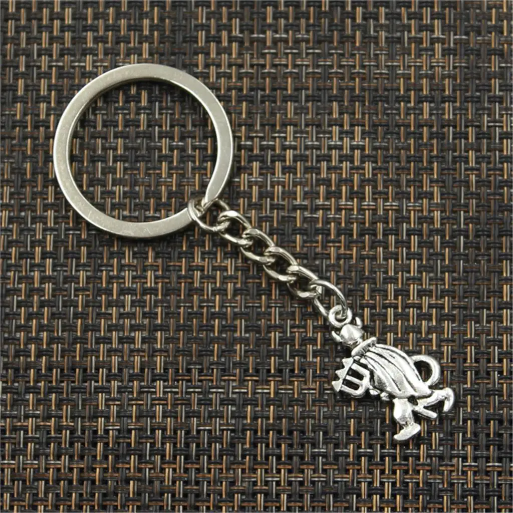 New Fashion Keychain 26x15mm Satan Demon Devil Pendants DIY Men Silver Color Car Key Chain Ring Holder Souvenir For Gift