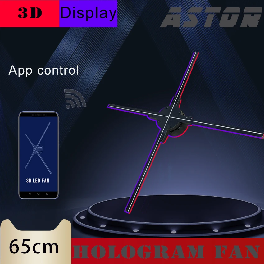 65cm WIFI app control  3D Holographic Projector Hologram Player 3D Holographic Dispaly Fan hologram fan led hologram fan screen