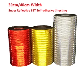 40CM / 30CM Road Traffic PET Super Reflective Sheeting Traffic Warning Signs Self-adhesive Tape