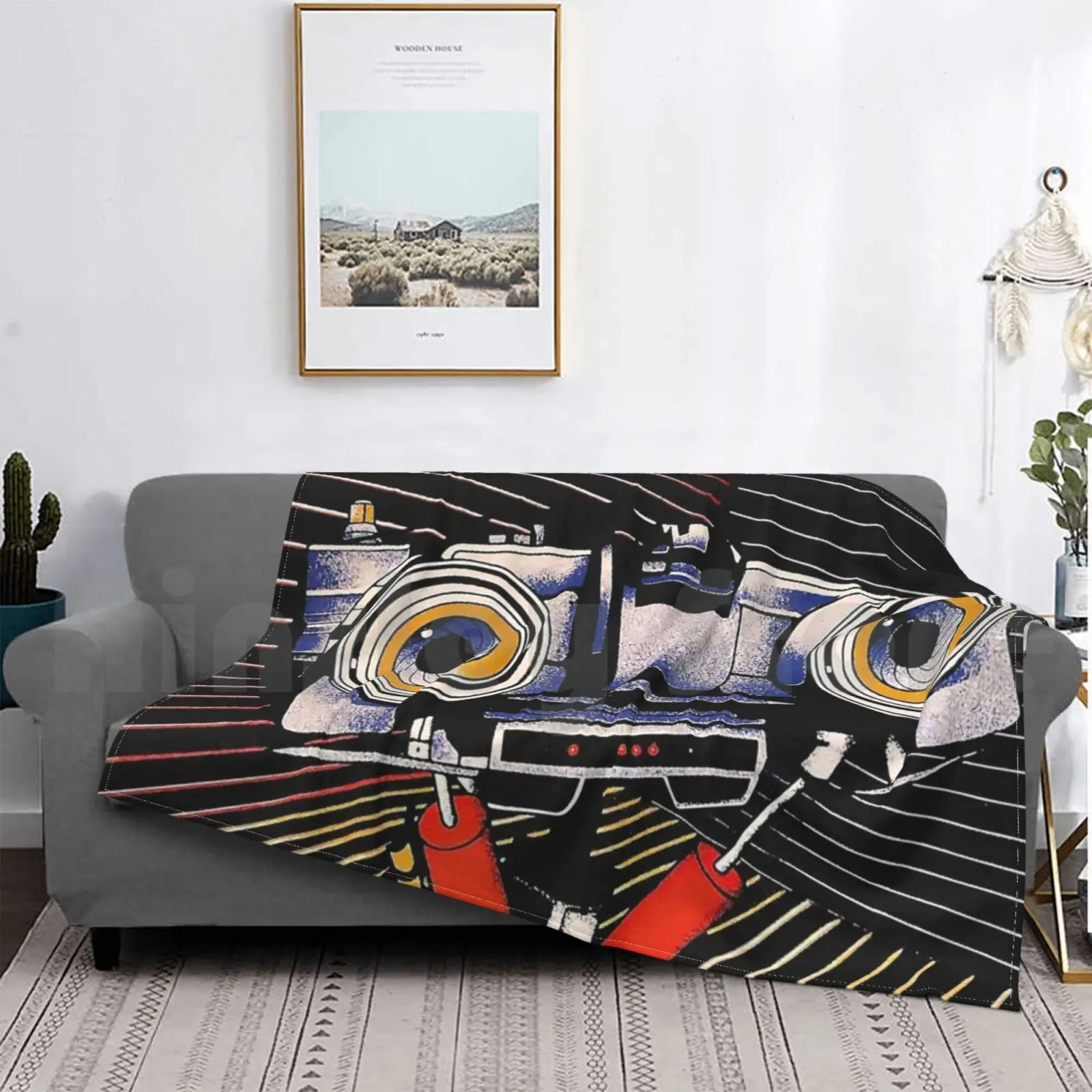 Number 5 Is Alive! Blanket Super Soft Warm Light Thin Johnny 5 Shorticircuit Funny Humour Cute Robot Cute Robot Retro image 3