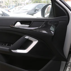 4PCS Car Inner Door Handle Cover Door Bowl Frame Trim Sticker For Peugeot 308 2016 - 2019 Interior Decoration Accessories