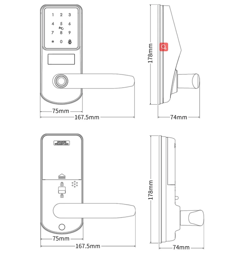 RAYKUBE A290F Smart Fingerprint Door Lock Deadbolt Tuya APP Wifi Remote Control Open The Door with Key and Ic Card Smart Home