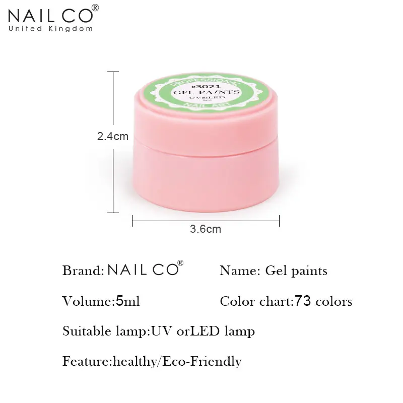 NAILCO 73 Colors UV LED Nail Art Gel Polish Nude Series Color Soak Off Lacquers Nail Art Drawing Gel Nail Painting Gel Polishes