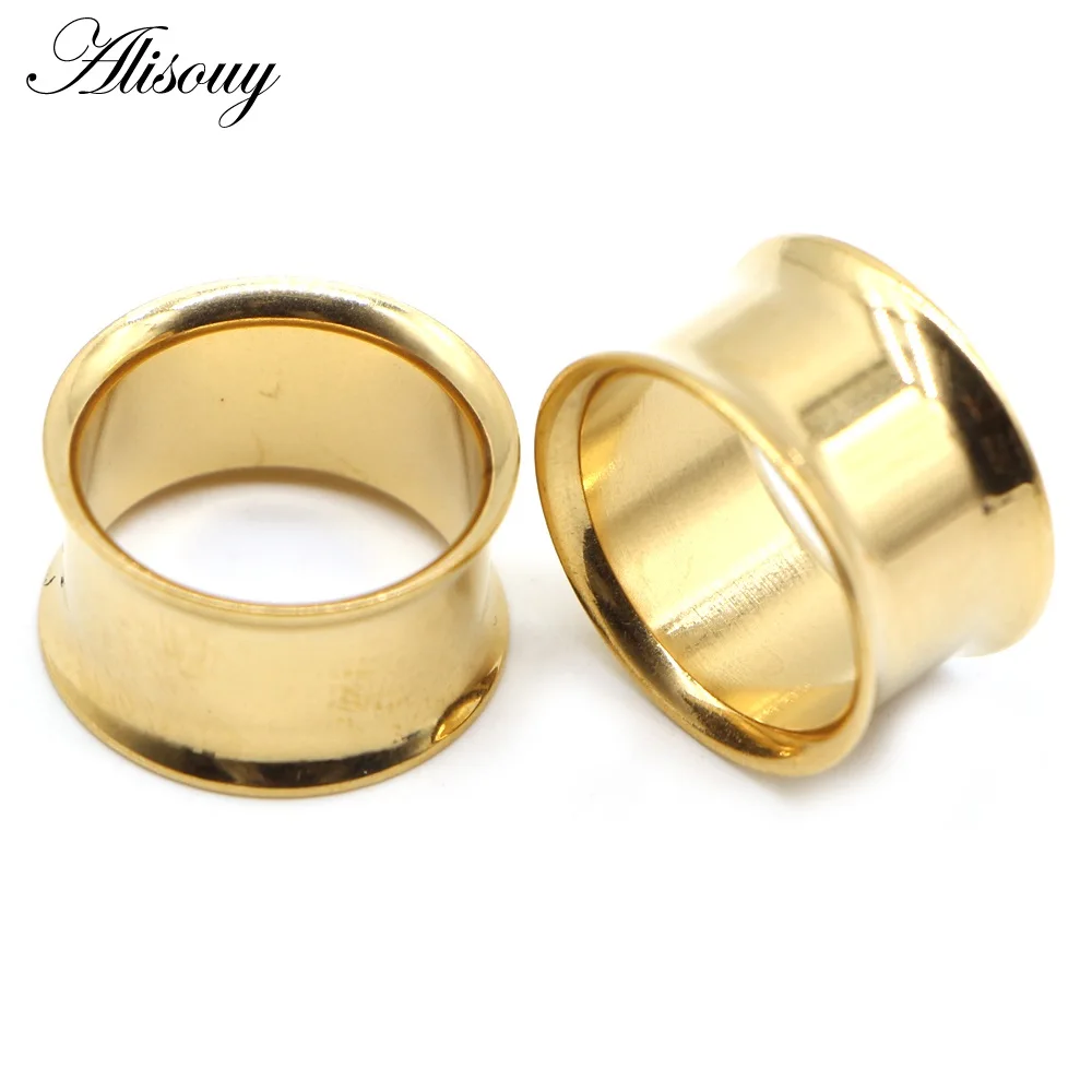 Alisouy 2er-Set Ohrstöpsel-Set aus Chirurgenstahl, schraubenlose Passform, Ohrdehner, Tunnel, Expander, Körperpiercing, Flare-Ohrringe, Plugs zum Dehnen