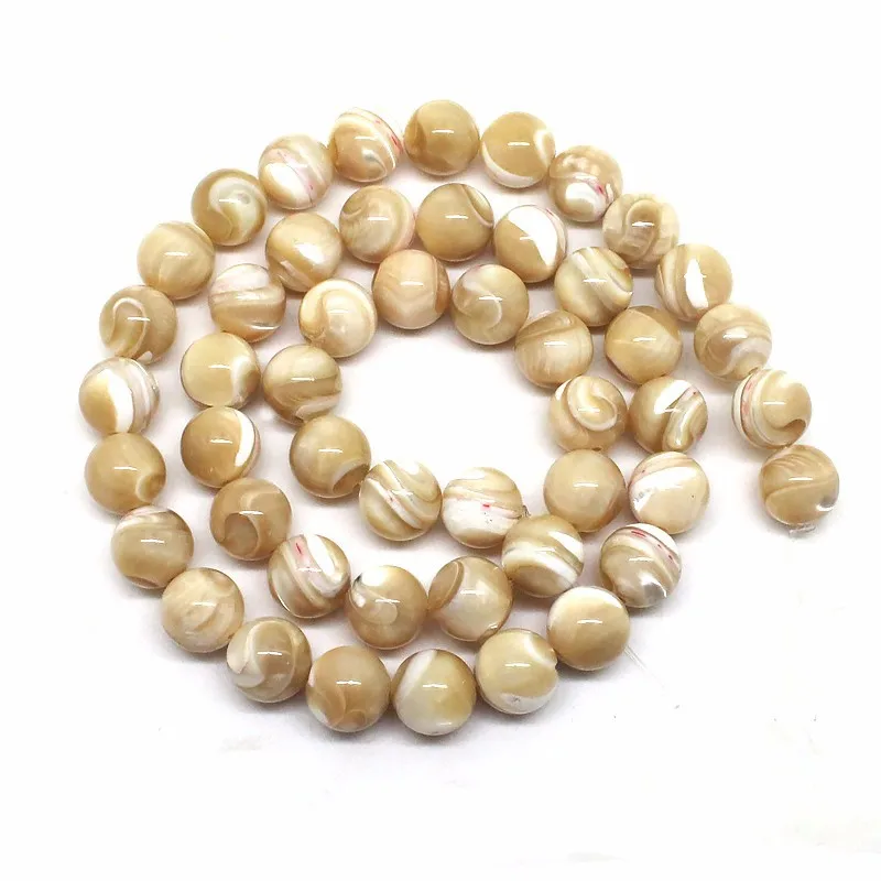 4/6/8/10 mm Natural Trochus Shell Stone Beads Round Loose Beads For Jewellery Making DIY Bracelet Necklace 15 inch