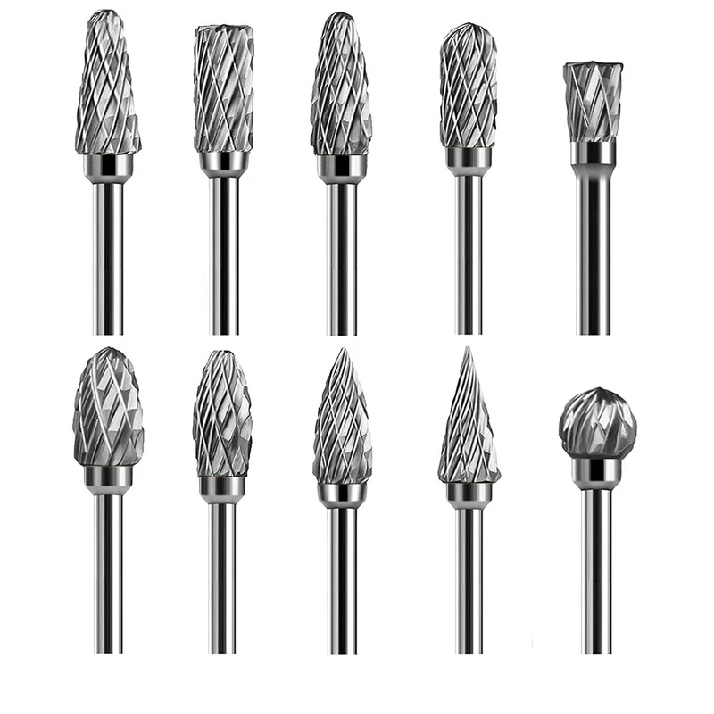 1pcs Tungsten Carbide Milling Cutter Rotary Tool Burr Double Diamond Cut Rotary Tools Electric Grinding Drill Woodworking Tools