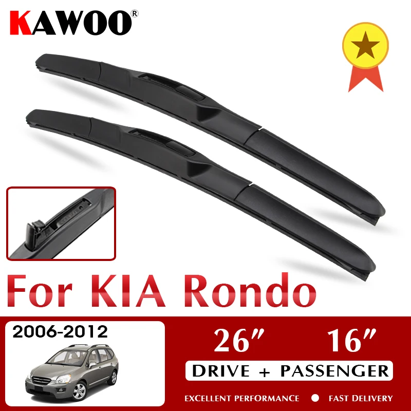 

KAWOO Wiper Front Car Wiper Blades For KIA Rondo 2006-2012 Windshield Windscreen Front Window Accessories 26"+16" LHD RHD