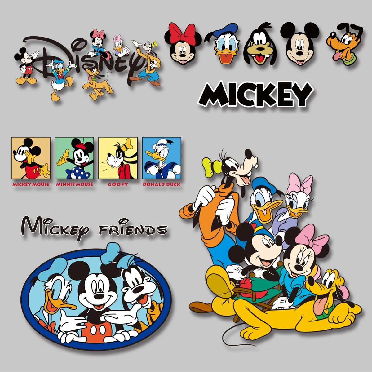 Cartoon animal animation Mickey Minnie Donald Duck Daisy family picture Patches for Clothing DIY T-shirt DIY Appliques