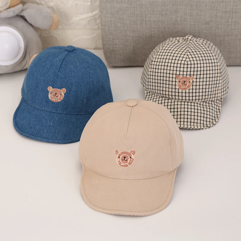 Spring Newest Baby Girl Boy Baseball Cap Summer Newborn Cotton Beret Hats Cartoon Striped Bear Toddler Infant Snapback Hat