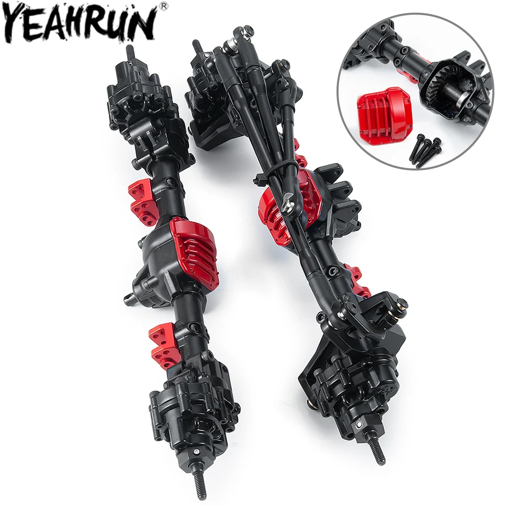 

YEAHRUN Metal Front & Rear Axle for 1/10 Axial SCX10 II 90046 90047 90059 90060 RC Rock Crawler Car Axle Upgrade Parts