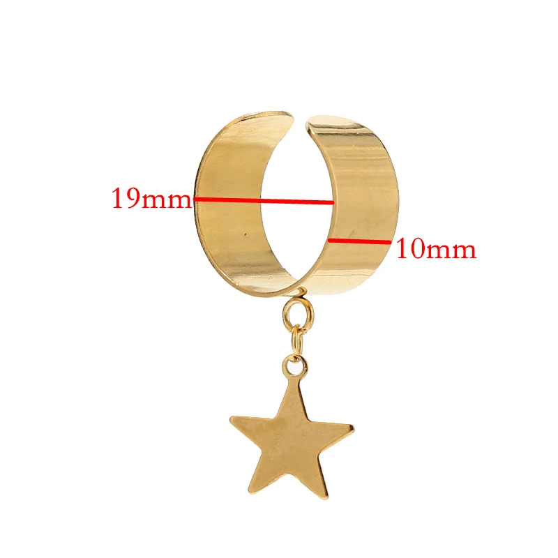 6pcs Stainless Steel 19mm Width Open Round Circle Ring Charm Star Moon Heart Cross Pendents Connectors Rings Findings New