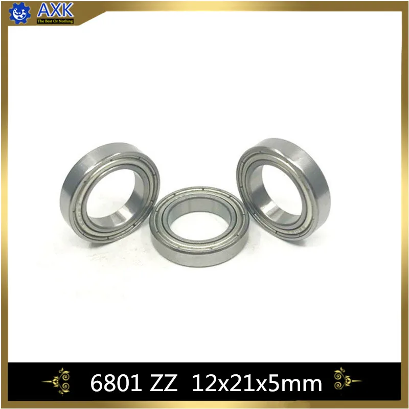 

6801ZZ Bearing ABEC-5 (10PCS) 12*21*5 mm Metric Thin Section 6801Z Ball Bearings 6801 ZZ 61801