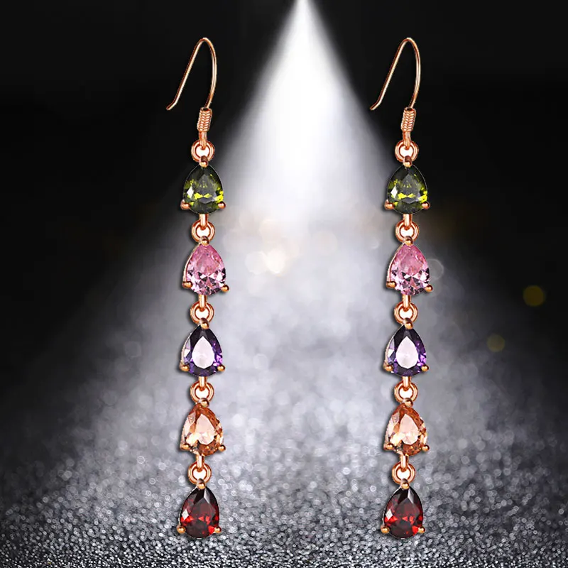 HUAMI Hight Quality Dangle Drop Earrings for Women Fine Jewelry Fashion Three Style Long Earrings Gift Sister Aretes de mujer