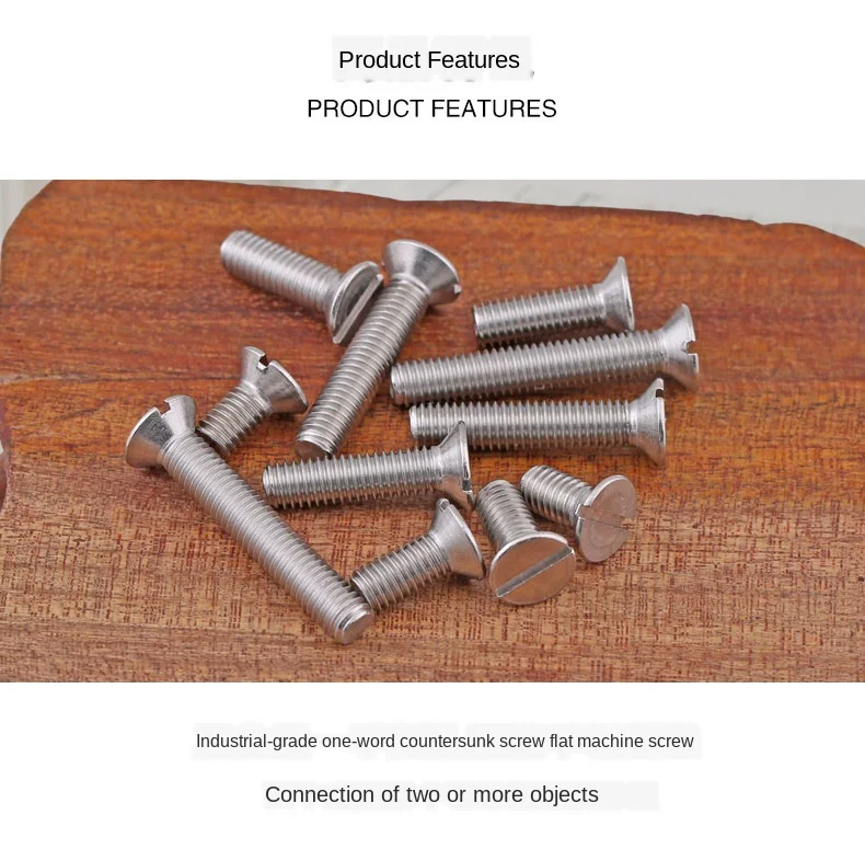 M3 M4 M5 304 stainless steel slotted countersunk head screw slotted flat head screw gb68 30Pcs image 5
