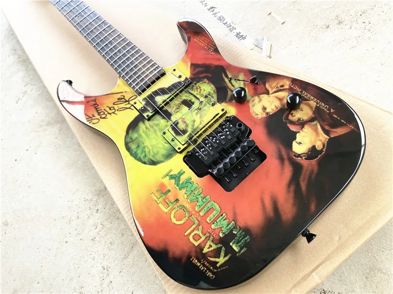 Water transfer figure Sticker electric guitar double shake black accessories professional rose wood fingerboard