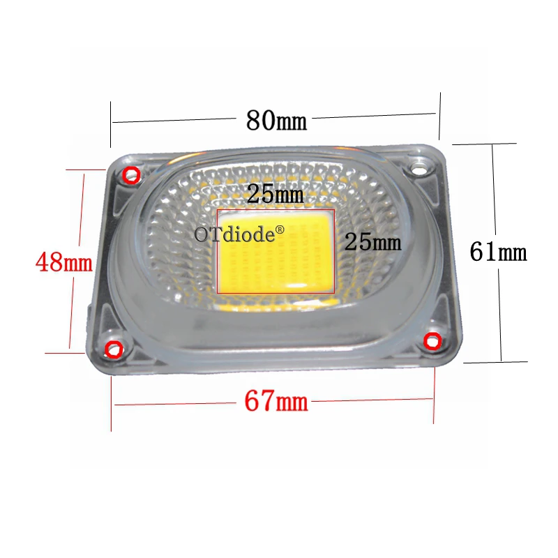 2Sets LED Lens Reflector For LED COB Lamps Include: PC lens+Reflector+Silicone Ring Lamp Cover shades FloodLight DIY