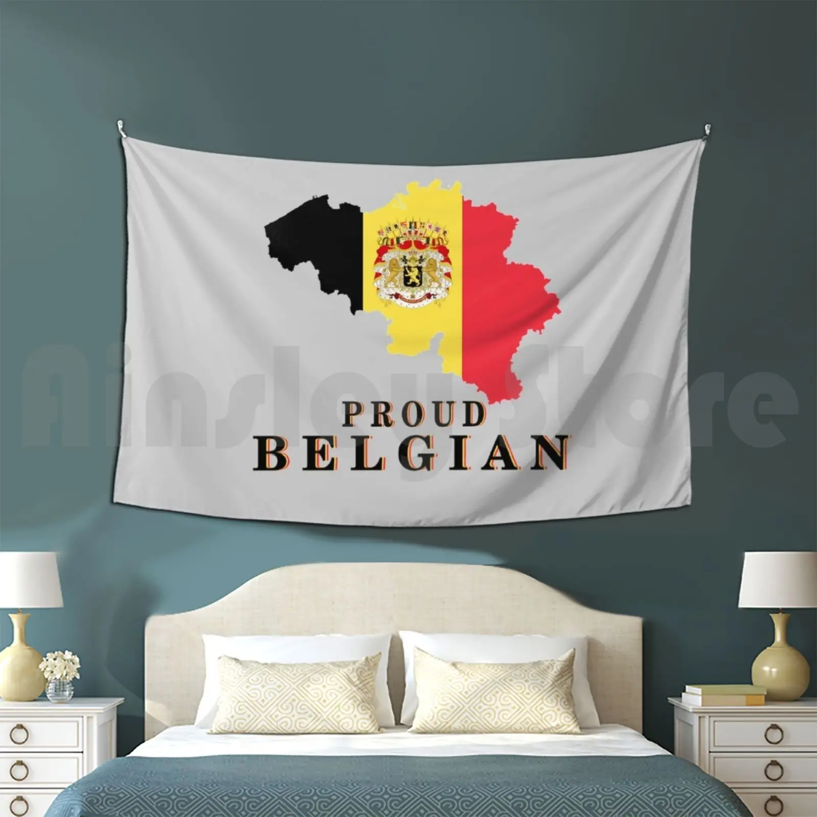 Proud Belgain Native Country Outline Tapestry Living Room Bedroom Belgium Europe Brussels Eu Europe Antwerp Belgique