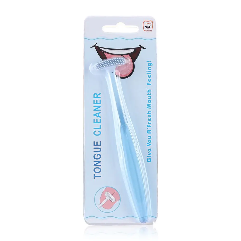 Silicone Useful Double sided Hygiene Bad Breath Cleaner Brush Tongue Scraper  Oral Clean Dental Care