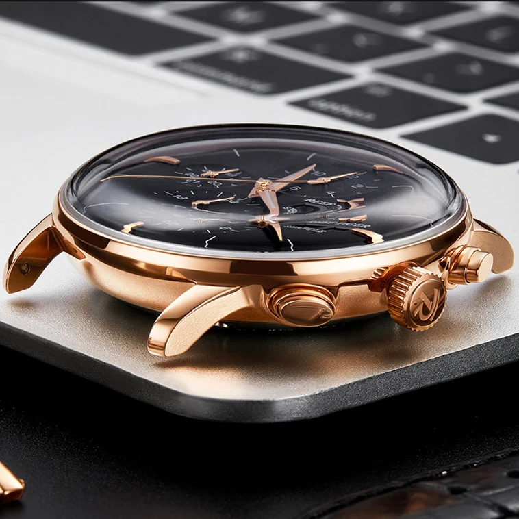 Reef Tiger orologio automatico da uomo, orologi da uomo orologio da polso di lusso da uomo orologio meccanico a carica automatica Svizzera relogio 50 m impermeabile