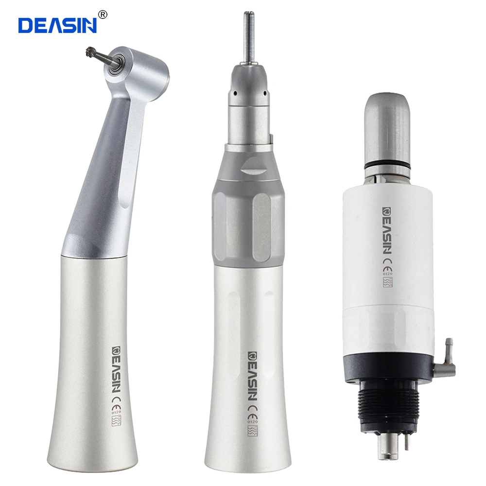 

DEASIN Dental High Quality Low Speed FX205 Handpiece Air Motor Push Button Contra Angel Straight Handpiece