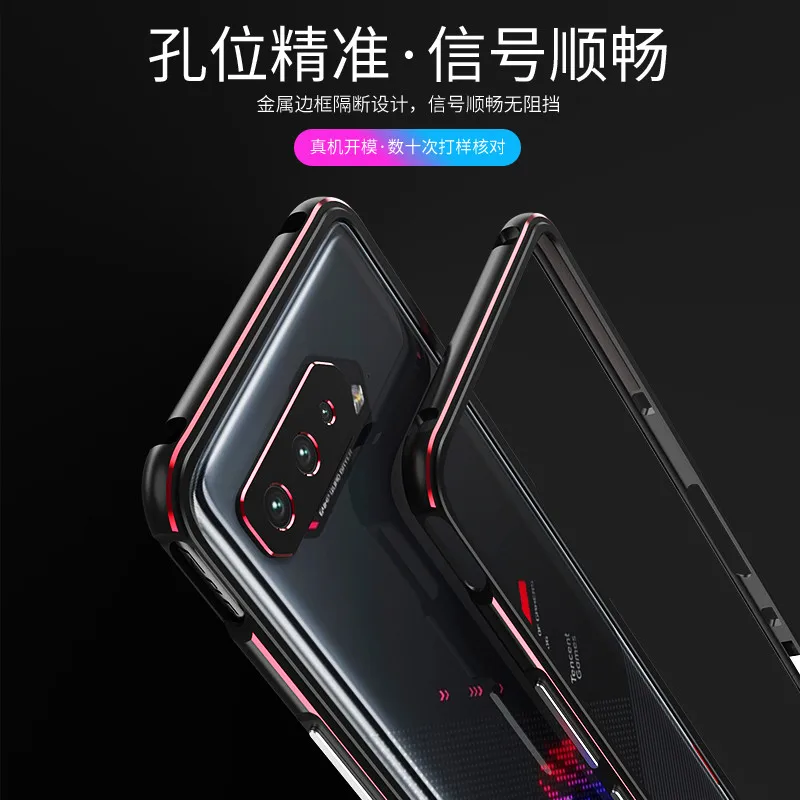 Bumper Case For Asus ROG Phone 5 5G Luxury Aluminum Metal Phone Frame Asus ROG 5 Pro Metal Camera Lens Protector ROG5 Ultimate