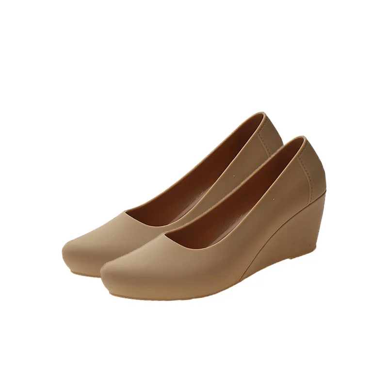 أسافين عالية الكعب صنادل هلامي النساء الصلبة الحلوى sandales أشار تو أحذية المطر الصيف السيدات مقاوم للماء البلاستيكية sandalias 2021 #6