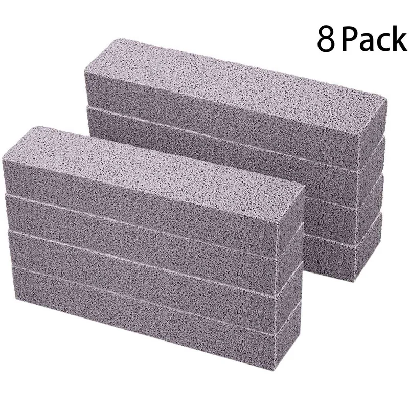 8 Pieces Pumice Stones for Cleaning Pumice Scouring Pad Grey Pumice Stick Cleaner for Removing Toilet Bowl Ring Bath Household K