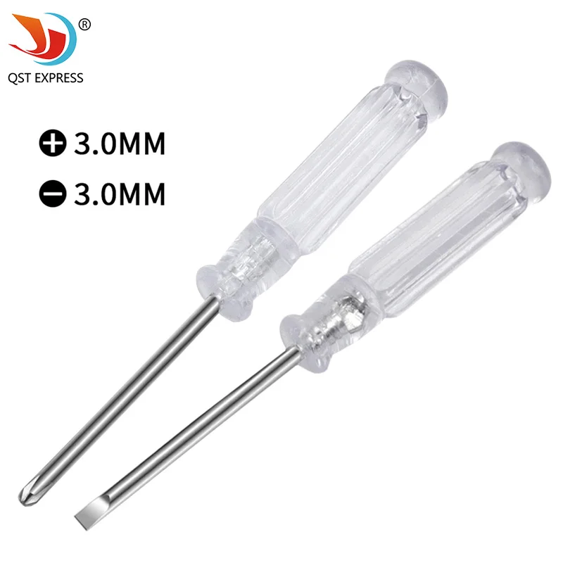 2pcs Mini Portable Screwdriver Set Kit Transparent Head Screwdriver Handle Repair Manual Precision Car Repair Tool