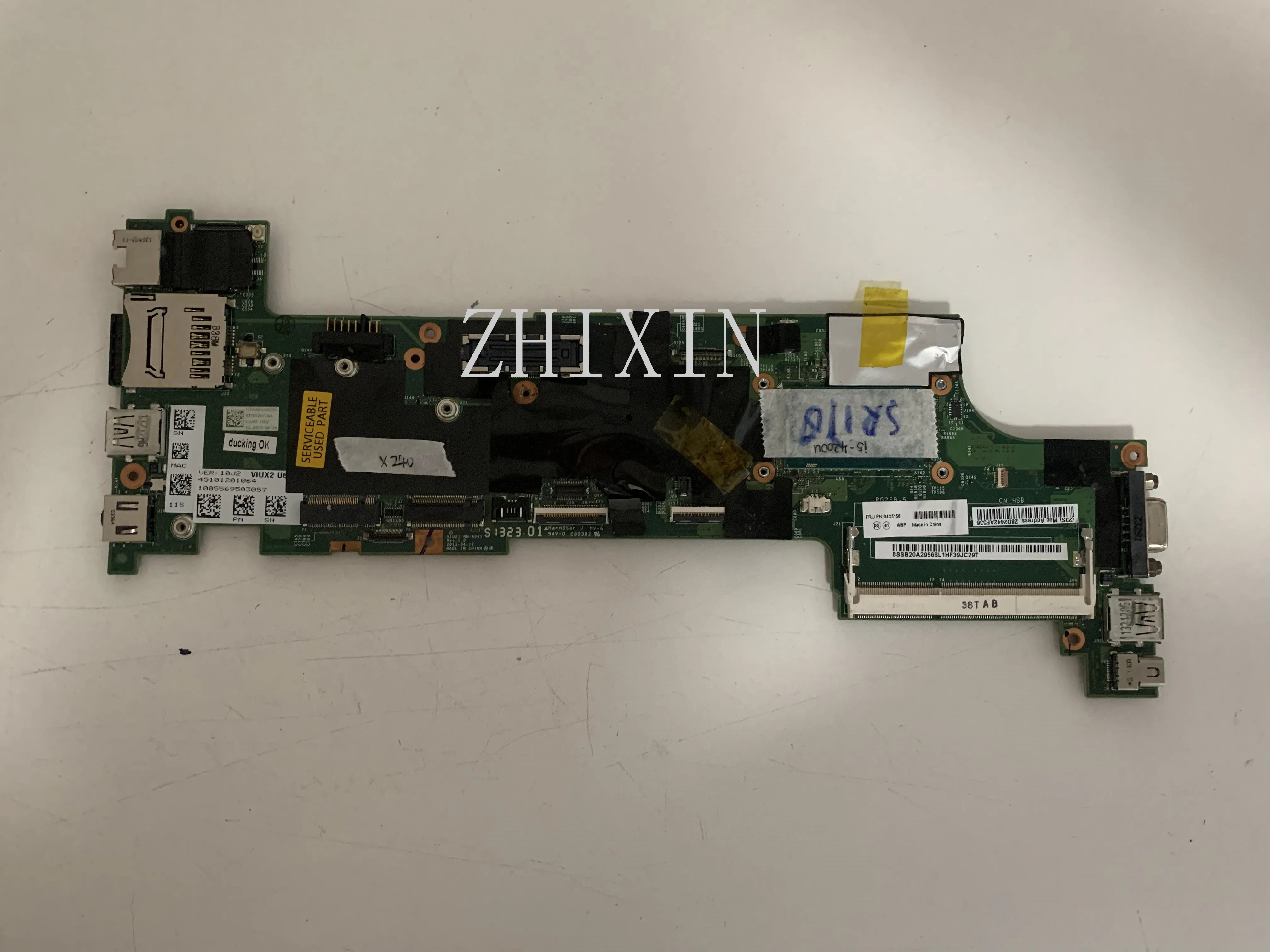 CSRZSZ For Lenovo ThinkPad X240 Laotop Mainboard with i5-4200U CPU X240 Motherboard VIUX1 NM-A091 04X5158 full test