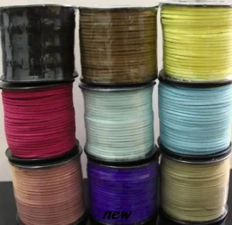 

100M 3mm x 1 5mm hkj89 Flat Faux Suede Korean Velvet Leather Cord DIY string Rope Thread Lace Jewelry Making Findings