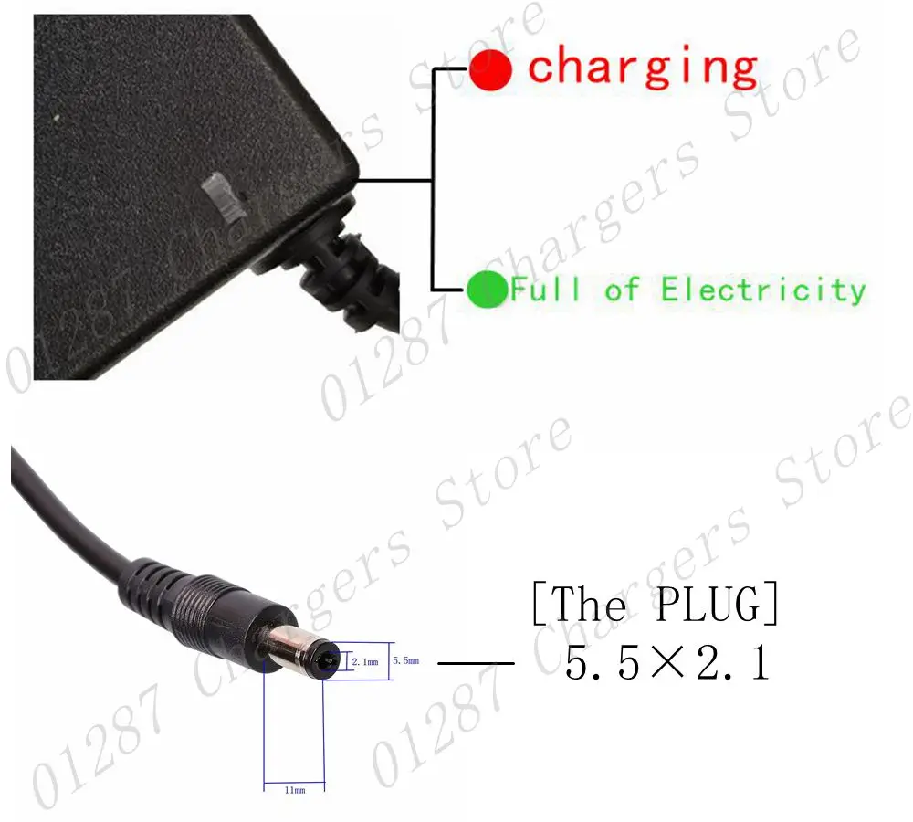 54,6V 2A Ladegerät für 48V Li-Ionen-Akku mit DC-Buchse/Anschluss für 48V 13S Lithium E-Bike-Akku – Detail 3