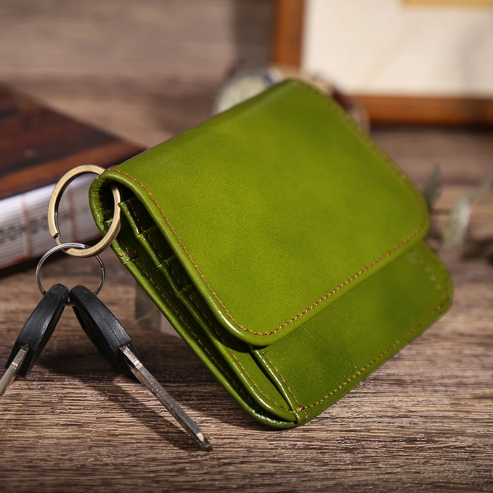 JOYIR Genuine Leather Women Card Holder Wallet RFID Coin Purse Small Women\'s Purse Creative Designer Cowhide Money Bag Keychain