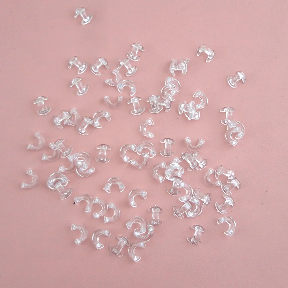 500PCS Inner 4.5mm Clear Plastic Cuffs for Attach Accessories on Hair Ties Hair Bands Connects for DIY