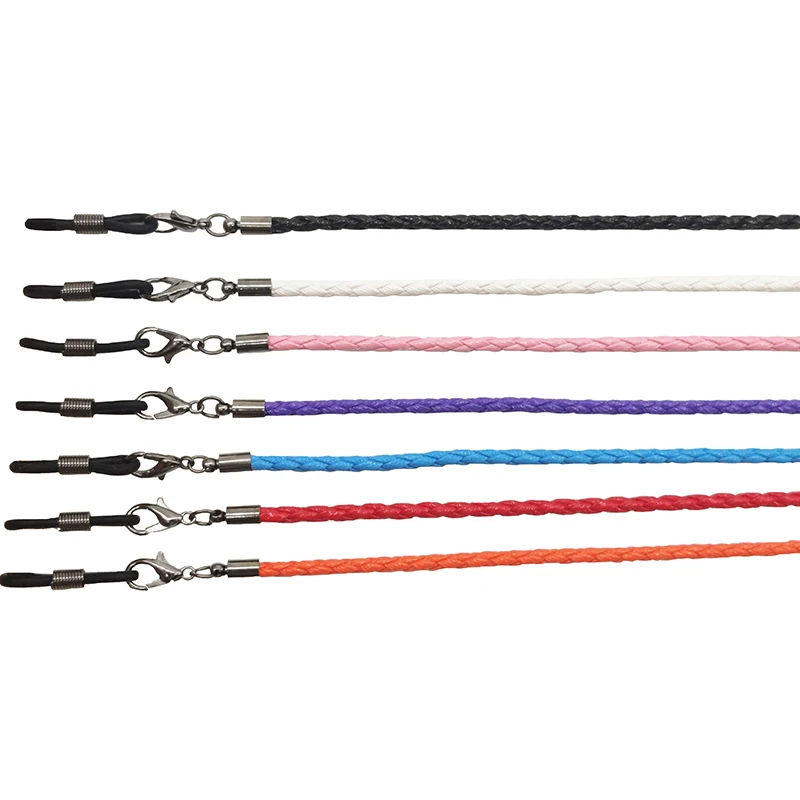 Color Pu Leather String  Eyeglasses Chain Cord Lanyard Child Students Mask Hanging Rope Silicone Loop Sunglasses Chain